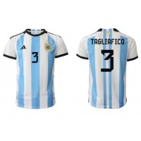 Fotbalové Dres Argentina Nicolas Tagliafico #3 Domácí MS 2022 Krátký Rukáv